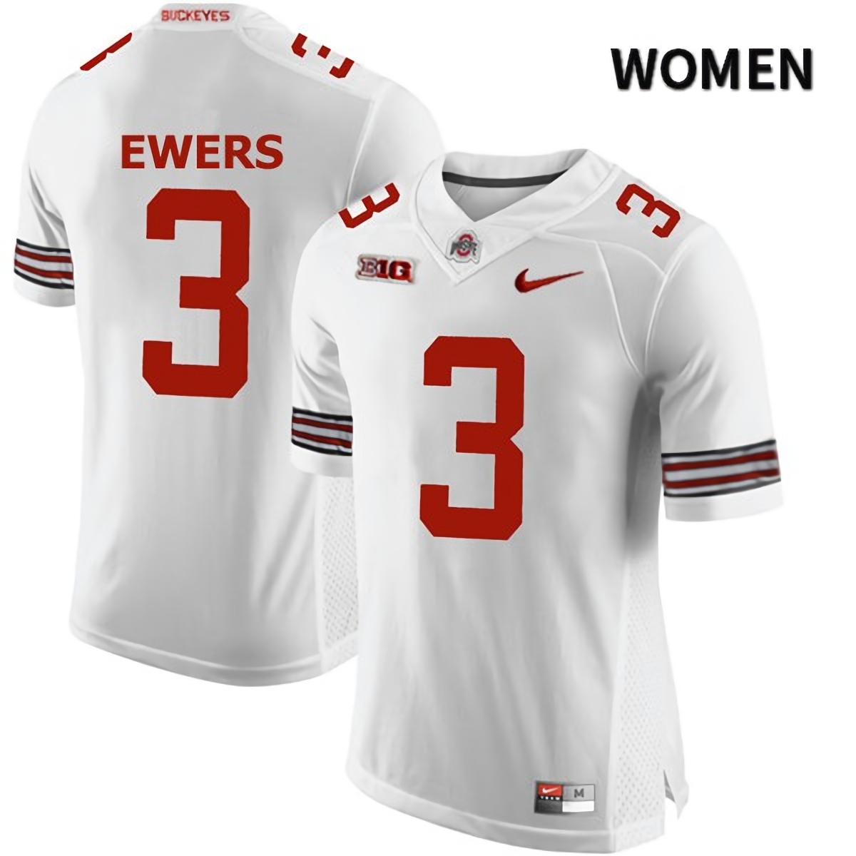 Quinn Ewers Ohio State Buckeyes Women's NCAA #3 White College Stitched Football Jersey FEM6156AT